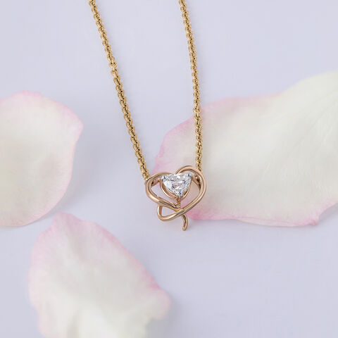 Enchanted Heart 14 kt Gold & Diamond Necklace