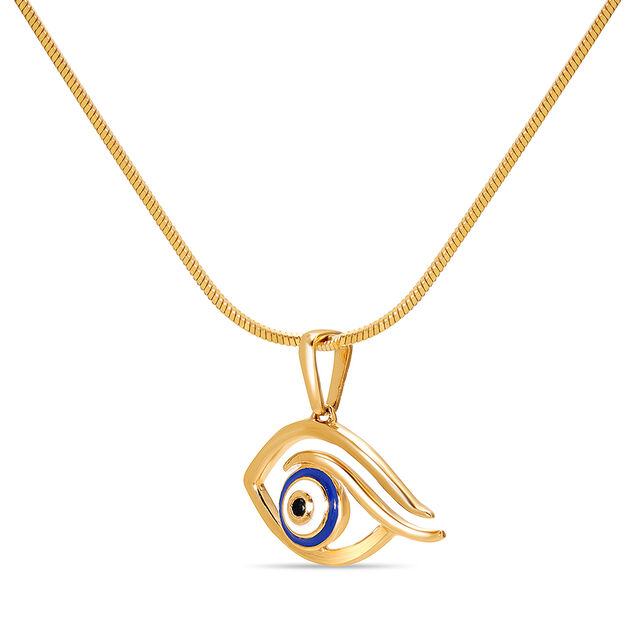 14KT Yellow Gold Minimal Evil Eye Pendant,,hi-res image number null