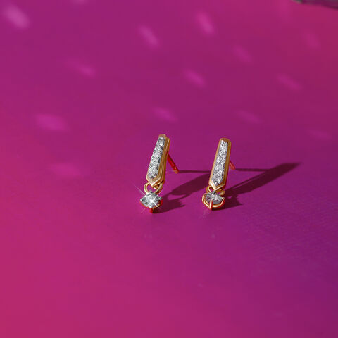 Chic Sparkle Gold & Diamond Drop Earrings