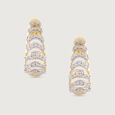 Chevron Shine Gold & Diamond Hoop Earrings,,hi-res view 3