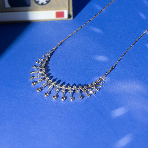Retro Diva Gold & Diamond Necklace