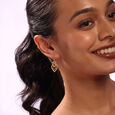 Tribal Charm 22KT Gold Drop Earrings,,hi-res view 2