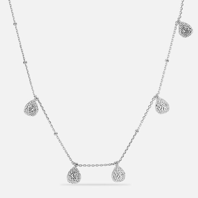 Teardrop Charm Silver Necklace,,hi-res image number null