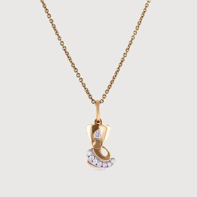 Jai Ganesh Gold and Diamond Pendant,,hi-res image number null