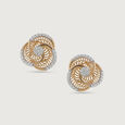 Elegant Spiral Gold & Diamond Stud Earrings,,hi-res view 3