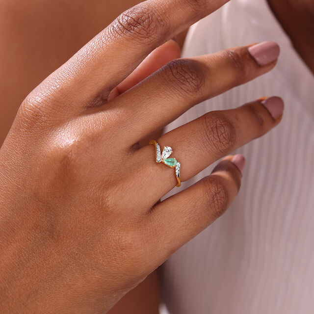 Evergreen Love Diamond & Gold Ring,,hi-res image number null