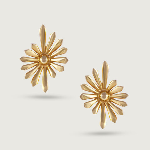 Dazzling Sunburst Gold & Diamond Stud Earrings