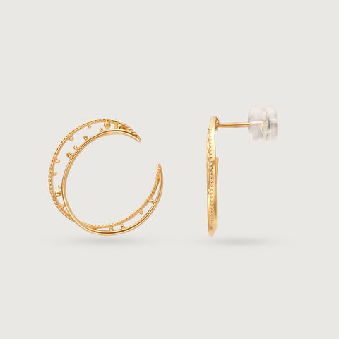 Universe Swirls  14Kt Hoop Earring