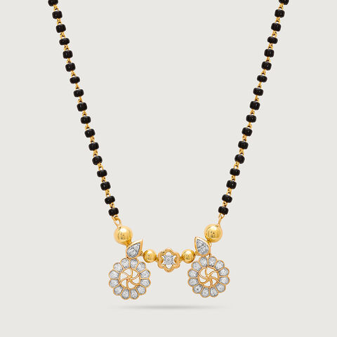 Floral Delight 18 Kt Gold and Diamond Vati Mangalsutra