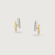 Sleek Sparkling Gold & Diamond Stud Earrings,,hi-res view 3