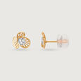 Enchanted Bloom 14 Kt Gold & Diamond Stud Earrings,,hi-res view 4