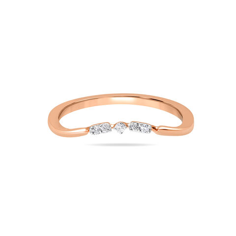 14KT Rose Gold Sparking Band Diamond Finger Ring