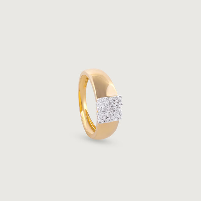 Forever Vibes Gold & Diamond Finger Ring for Men,,hi-res image number null