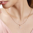 14KT White and Rose Gold Adorable Floral Diamond Pendant,,hi-res view 3