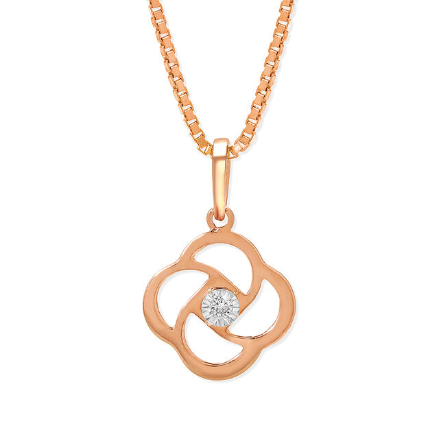 14KT White and Rose Gold Adorable Floral Diamond Pendant,,hi-res image number null