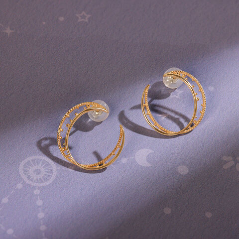 Universe Swirls  14Kt Hoop Earring