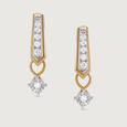 Chic Sparkle Gold & Diamond Drop Earrings,,hi-res view 3