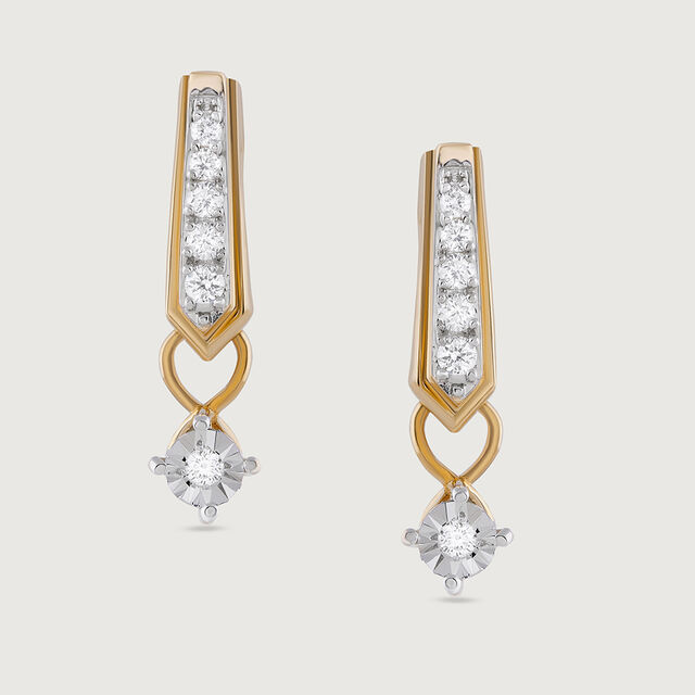 Chic Sparkle Gold & Diamond Drop Earrings,,hi-res image number null