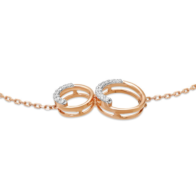 14 KT Rose Gold Enthralling Circles Diamond Bracelet,,hi-res image number null
