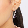 Twilight Sparkle Silver Hoop Earrings,,hi-res view 2