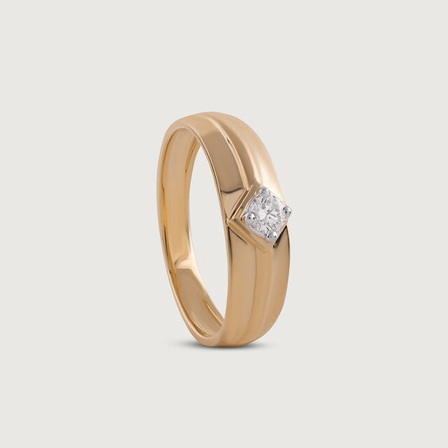Edgy Angles Gold & Diamond Finger Ring for Men,,hi-res image number null