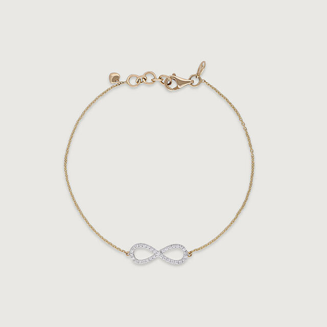Infinity Elegance Diamond & Gold Bracelet,,hi-res image number null