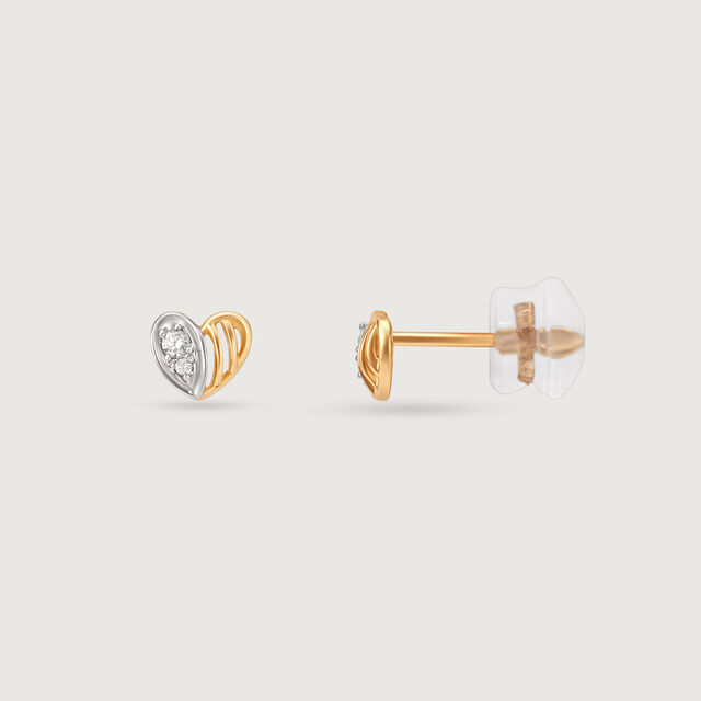 Love Glow Diamond & Gold Stud Earrings,,hi-res image number null