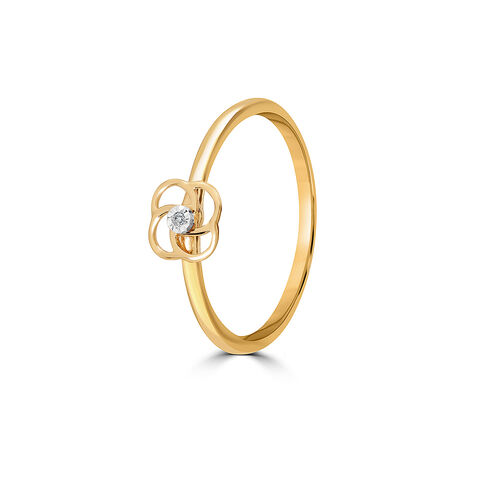 14KT Yellow Golden Iconic Sparkle Diamond Finger Ring