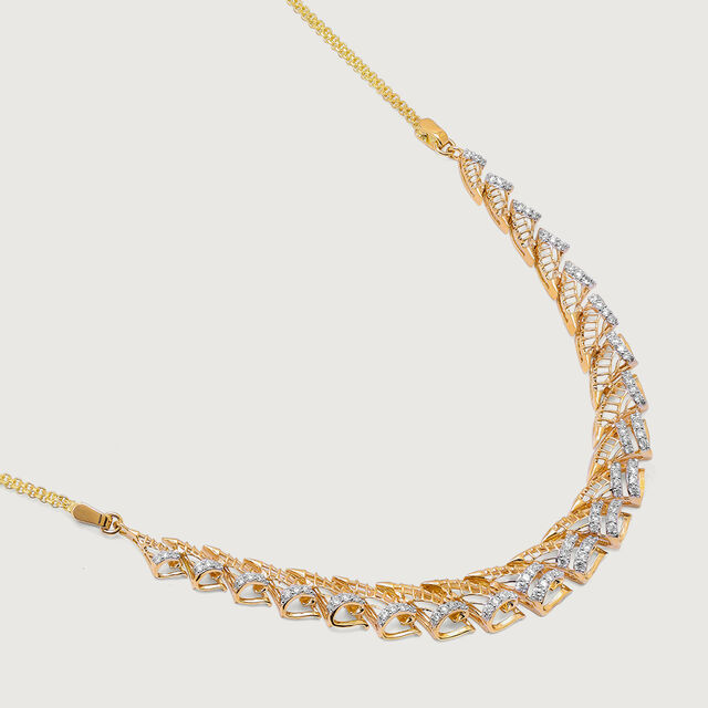 Luxe Leaf 14 Kt Gold and Diamond Necklace,,hi-res image number null