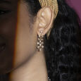 Disco Dream Gold & Diamond Drop Earrings,,hi-res view 3