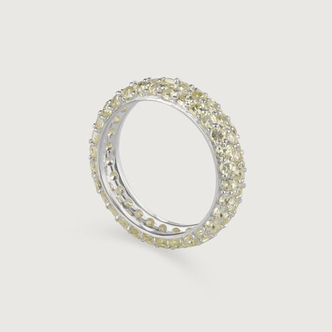 Peridot Promenade Silver Finger Ring