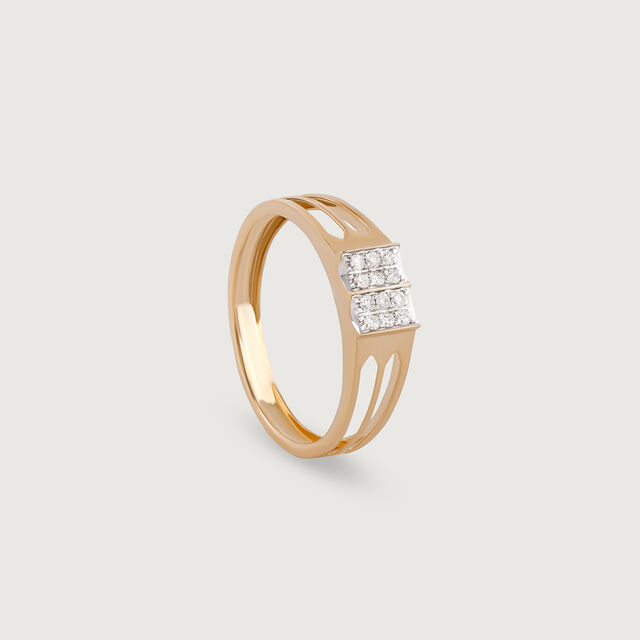 Minimalist Vibes Gold & Diamond Finger Ring for Men,,hi-res image number null