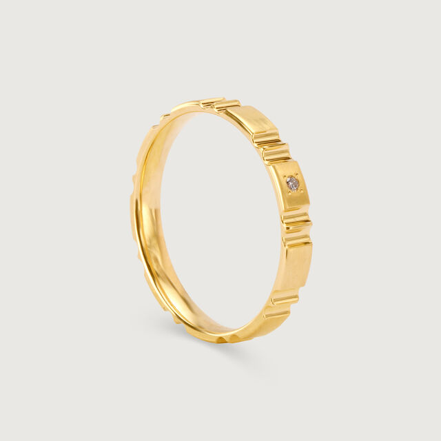 Togetherness Band 18KT Gold & Diamond Couple Ring-Single Piece,,hi-res image number null