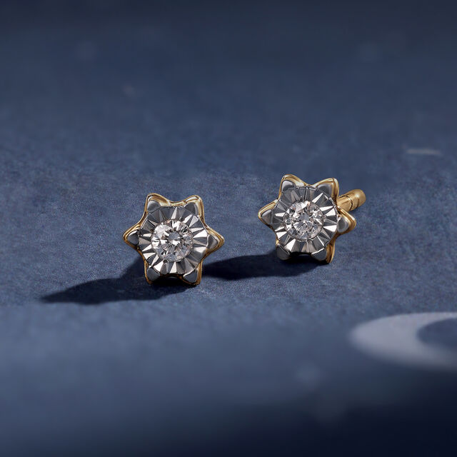 Twinkling Stars 14Kt Diamond Stud Earrings,,hi-res image number null