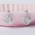 Twisted Loop Silver Drop Earrings,,hi-res view 1