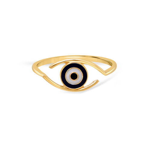 14KT Yellow Gold Stunning Evil Eye Finger Ring