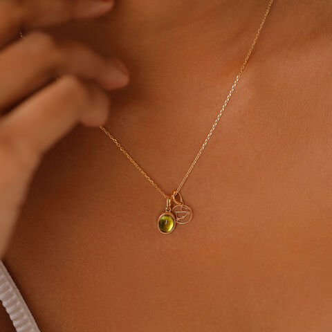 14KT Leo Birthstone Pendant