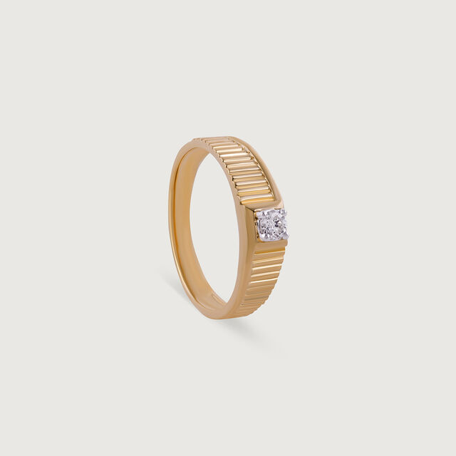 Grid Vibe Gold & Diamond Finger Ring for Men,,hi-res image number null