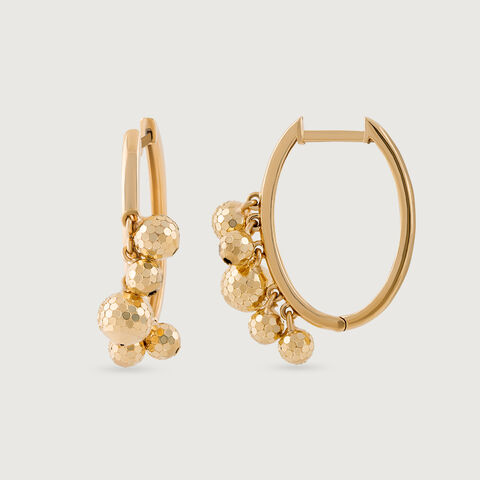 Disco Ball Gold Hoop Earrings