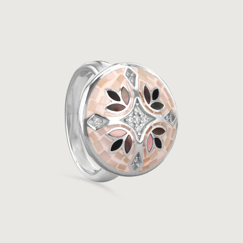 Mother of Pearl Starry Silver Ring