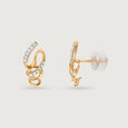 Swirling Breeze 14 Kt Gold & Diamond Stud Earrings,,hi-res view 4