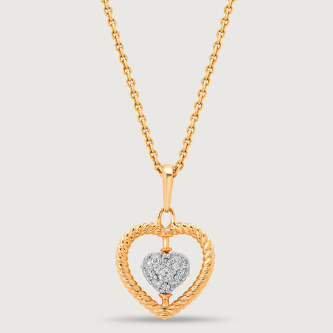 Cupid Edit Dancing Hearts 14KT Gold & Diamond Pendant