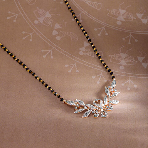 Enchanted Leaves 14 Kt Gold and Diamond Mangalsutra