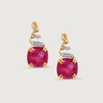 Classically Chic 14KT Ruby & Diamond Stud Earrings,,hi-res view 3