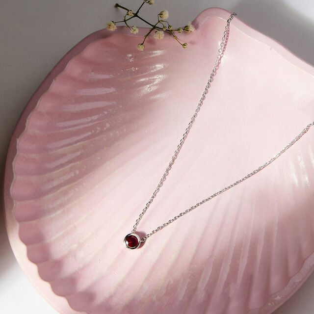 Radiant Ruby Silver Necklace,,hi-res image number null