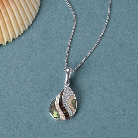 Mother of Pearl Wave Silver Pendant