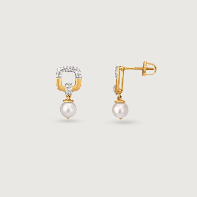 Opulent Charm Gold & Pearl Drop Earrings,,hi-res image number null