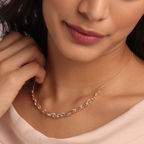 Dewdrop Cascade 18 Kt Gold & Diamond Necklace