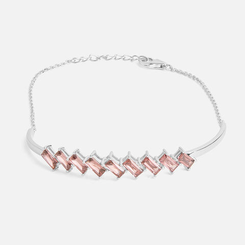 Gleaming Garnet Silver Bracelet