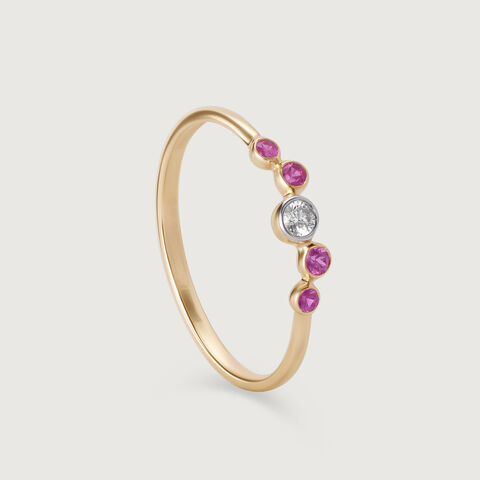 Pink Sapphire Sonata 14KT Gold & Diamond Ring